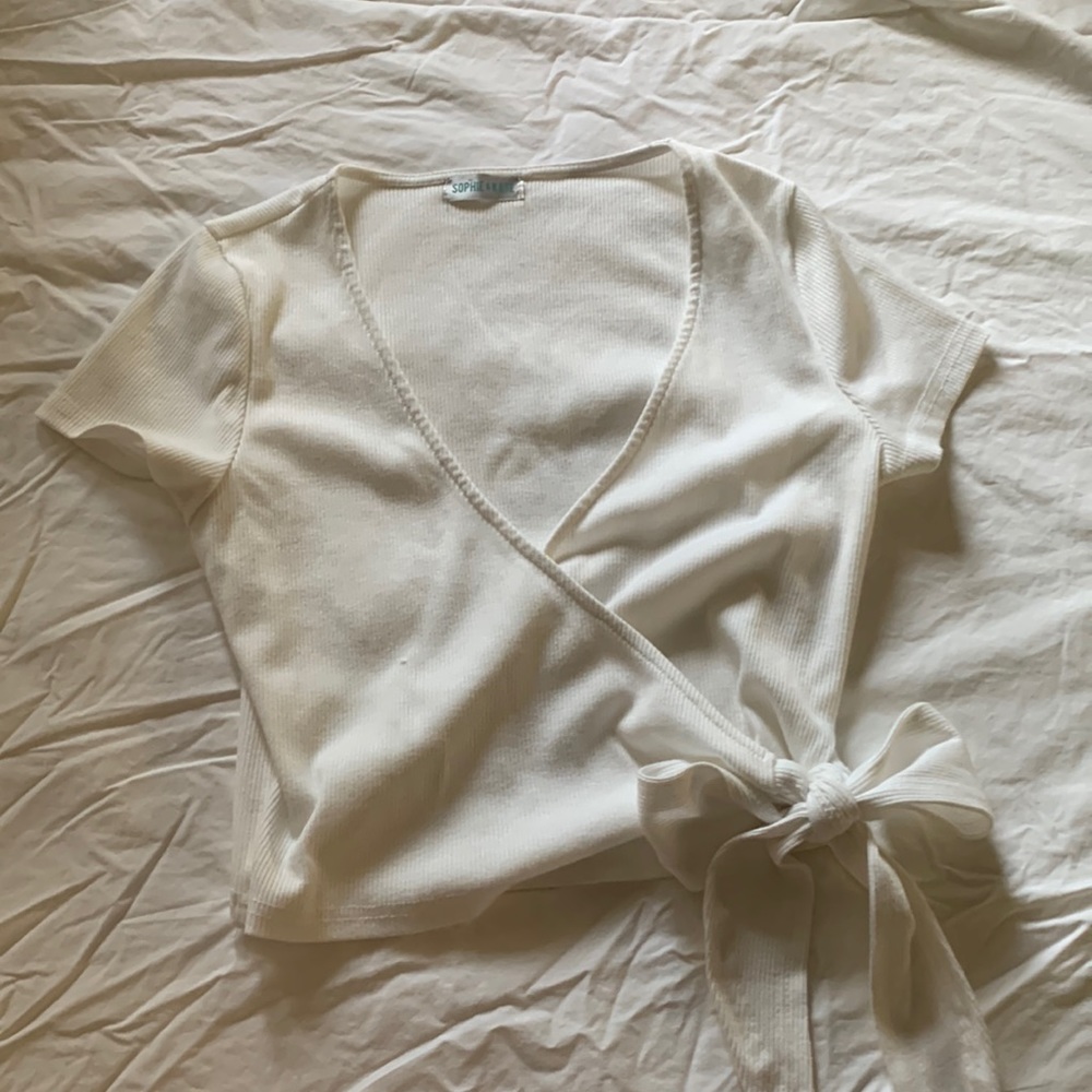 White wrap top